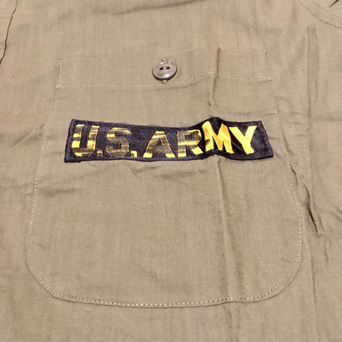 その5 1940's 1950's U.S.ARMY U.S.NAVY US N-3 コットンポプリンシャツ ユーティリティーシャツ 15H 最後の出品です。_着色があります。