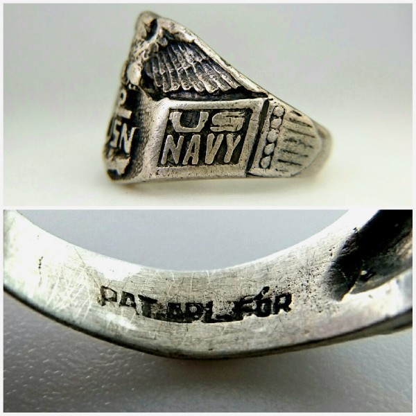 WW2 US NAVY серебряный производства USN якорь Eagle милитари кольцо военно-морской флот America армия вооруженные силы США кольцо 