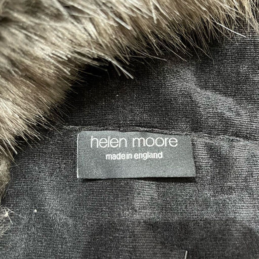  new goods HELEN MOORE Helen Moore regular price 11550 fake fur stole muffler volume thing England made euro dark gray lady's sphere mc2340
