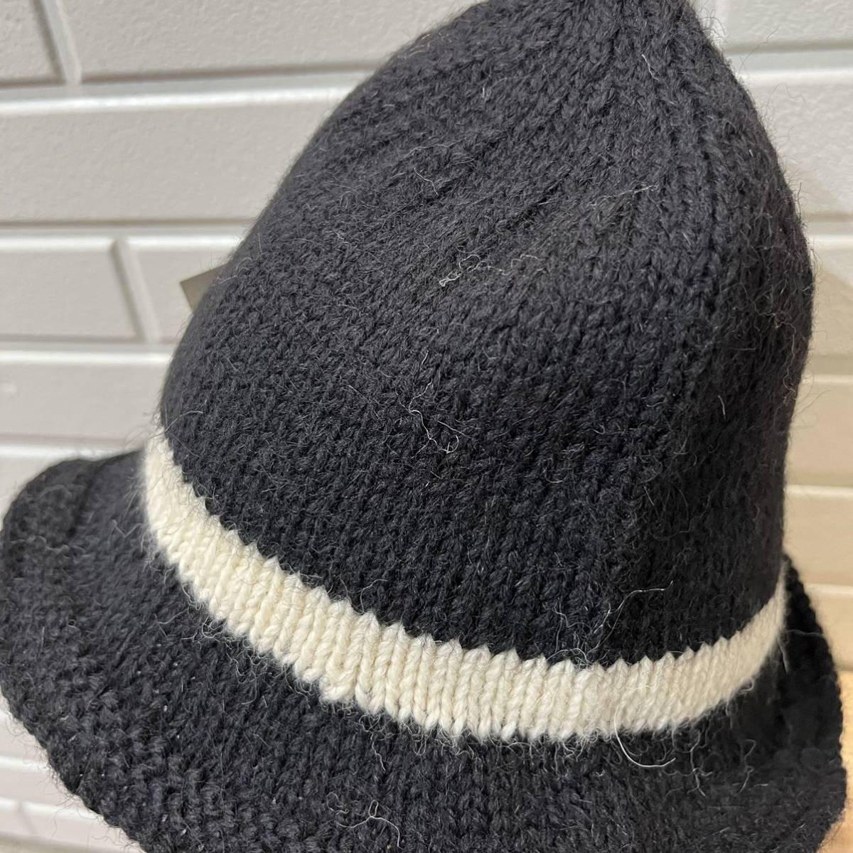 新品 BLACK SHEEP ブラックシープ 英国製 ニットハット ニット帽 帽子 ウール イギリス製 バスケットハット ブラック 玉mc2393_画像6