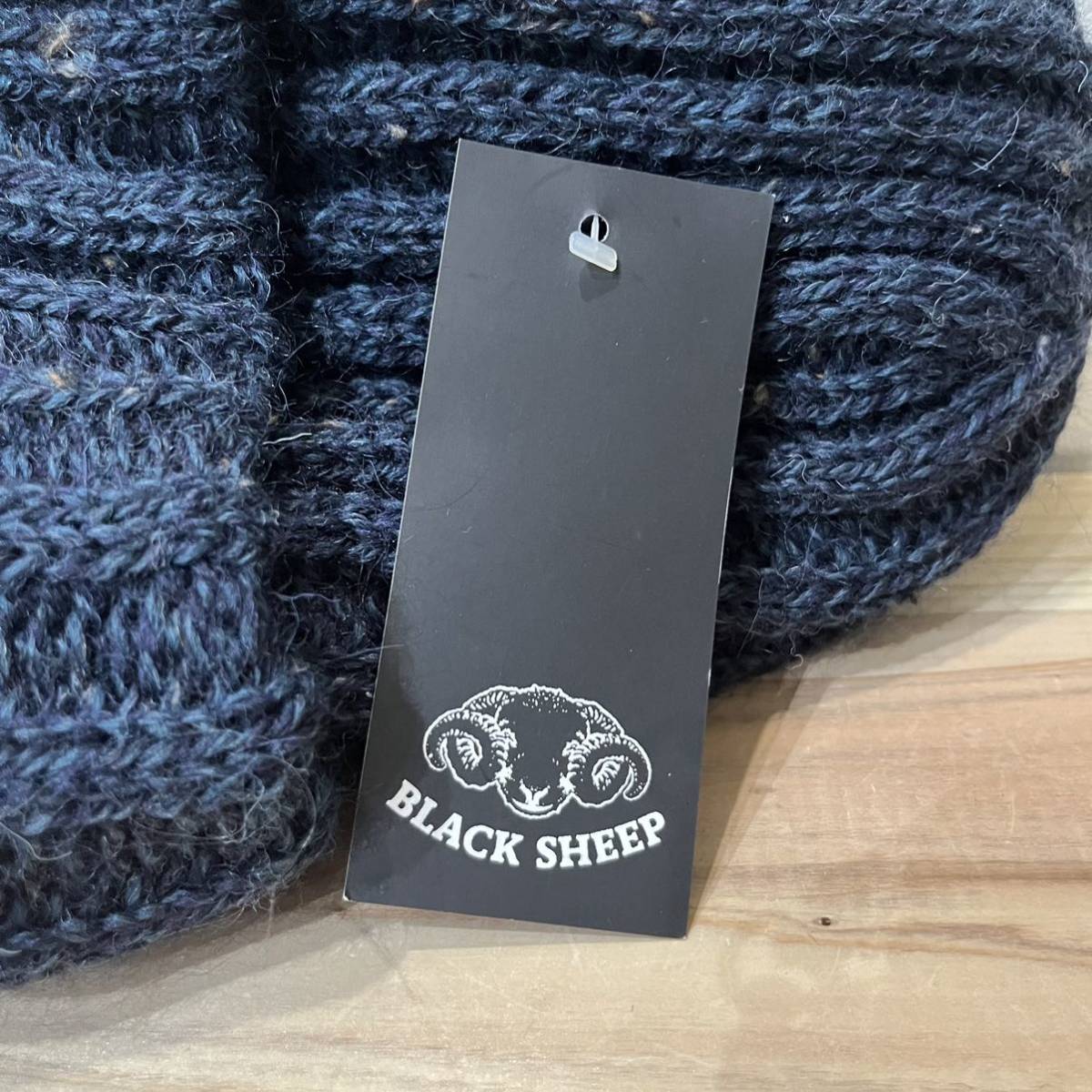 新品 BLACK SHEEP ブラックシープ 英国製 ニット帽 キャップ 帽子 ビーニー ワッチ ウール イギリス製 ネイビー 玉mc2391_画像8