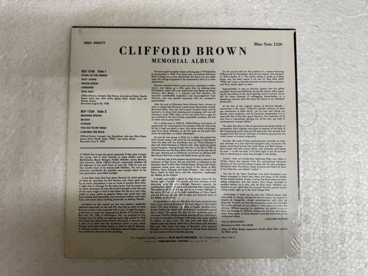売切〜♪ Clifford Brown Memorial Album BLUE NOTE1526 LPレコード　_画像2