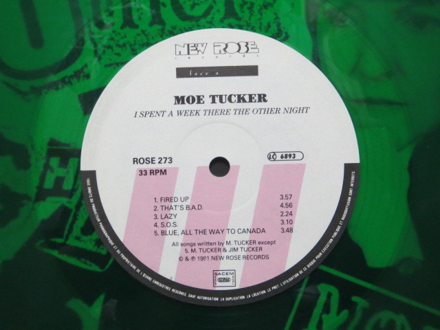 Moe Tucker／I Spent A Week There The Other Night モーリン・タッカー(Velvet Underground)ソロ作 盤良好 ルー・リードら参加！_画像4