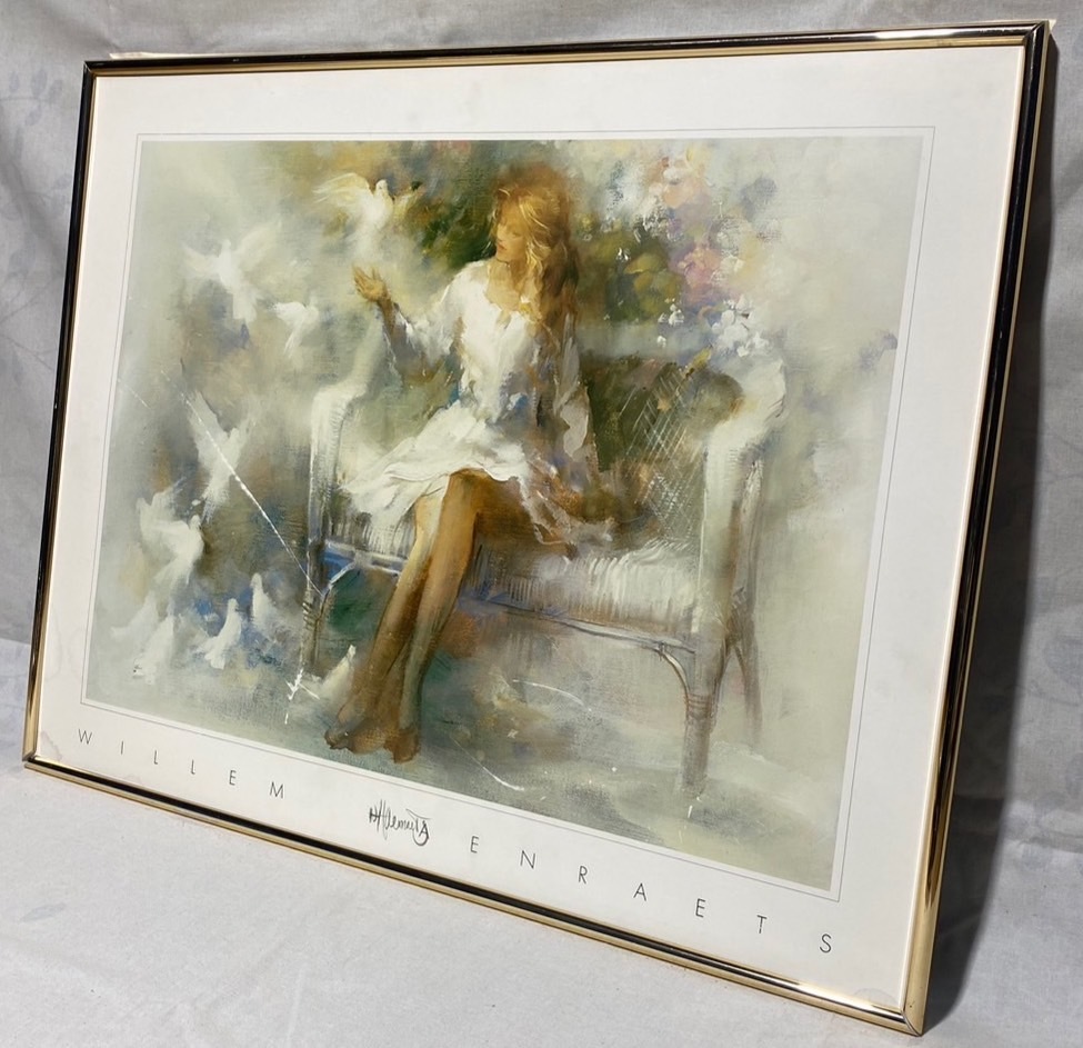 『23455』絵画 ウィルムヘンラート willew Haenraets 白いソファー サインあり 絵 美術品 人物画 逸品 茨城県の画像4