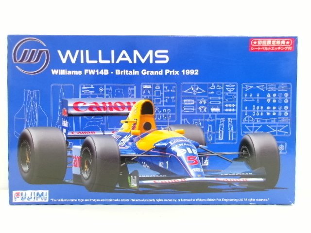 フジミ 1/20 ウイリアムズ FW14B イギリスGP 1992 キット 別売りパーツ & デカール付 (8179-494)_画像1