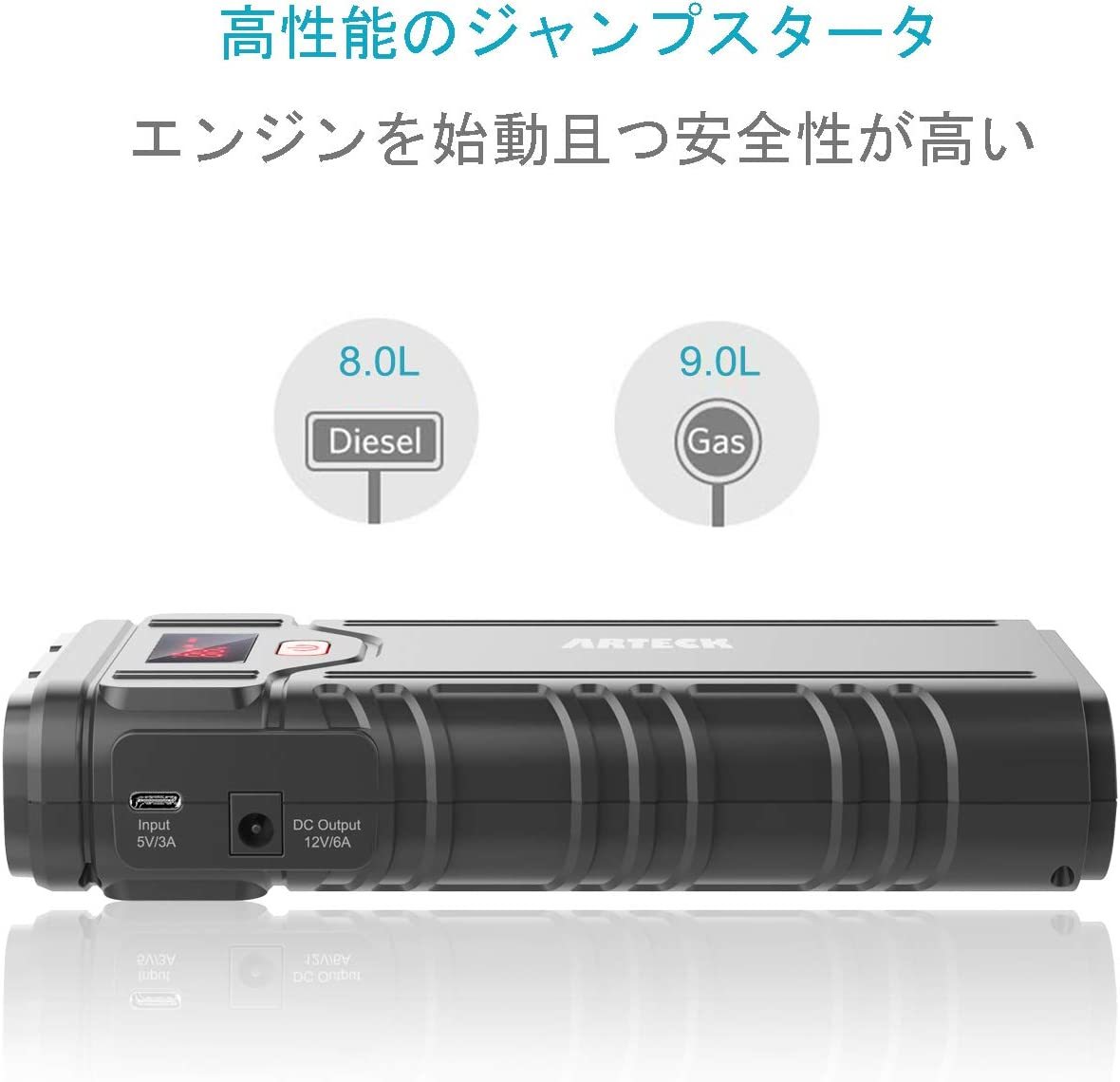 【新品】Arteck ジャンプスターター 22400mAh 2000Aピーク電流 12V 車用エンジンスターター モバイルバッテリー 日本語取説付き_画像2