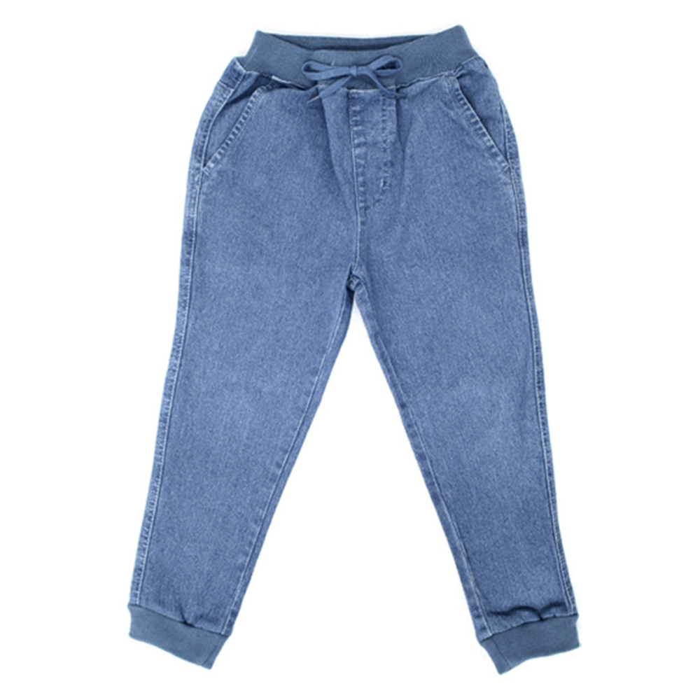 ☆ ブルー ☆ 120cm ☆ Njeans エヌジーンズ 81009 ストレッチ デニム ジョガーパンツ パンツ キッズ 子供服 ジョガーパンツ ズボン_画像1