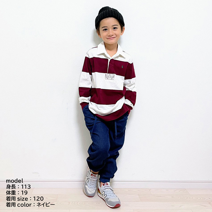 ☆ ブルー ☆ 120cm ☆ Njeans エヌジーンズ 81009 ストレッチ デニム ジョガーパンツ パンツ キッズ 子供服 ジョガーパンツ ズボン_画像6