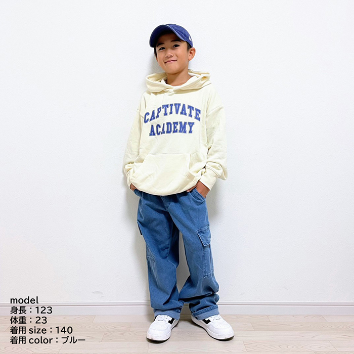 ☆ ネイビー ☆ 120cm ☆ Njeans エヌジーンズ 81018 ストレッチ デニム カーゴパンツ パンツ キッズ 子供服 カーゴパンツ ズボン デニム_画像4