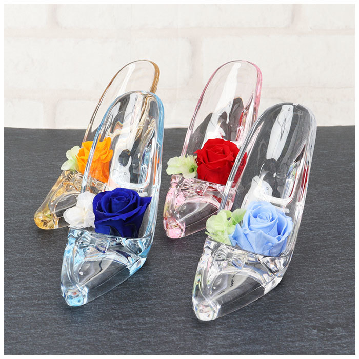 * blue / sapphire *pli minuet Mini preserved flower Mini size pli minuet Mini marriage festival . glass. shoes 