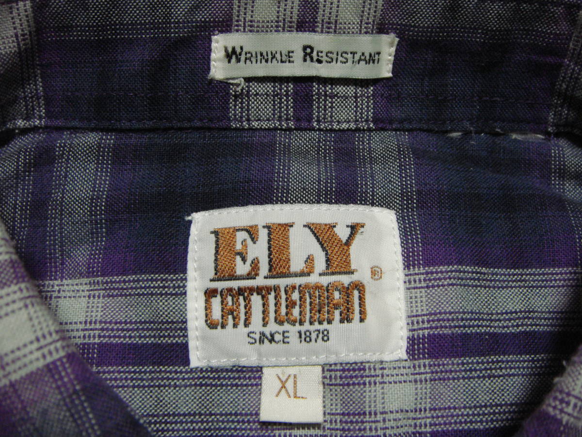 ■送料0 ^^ 【 創業1878年 ^^ ELY CATTLEMAN 】 美色 ウエスタンシャツ 3L■アメリカ ワークシャツ USA古着 M12■ウエスタン大量出品中■_画像8