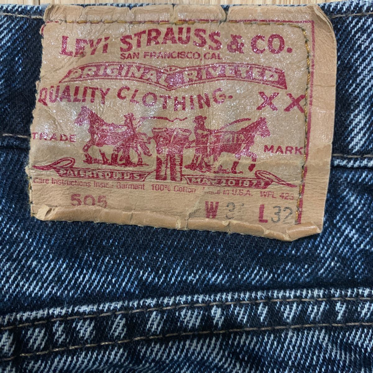 【レア品番 アシッドデニム】USA製 Levi'sリーバイス 505 ケミカルウォッシュ デニムパンツ 505-4865 w34 L32 00s 90s 80s_画像8