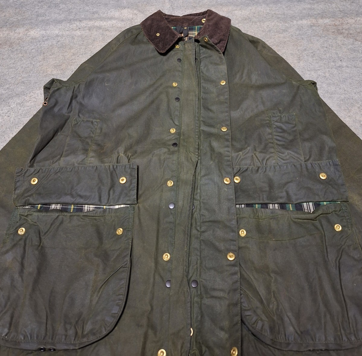 ほぼ新品 90s 3クラウン 40 バブアー ゲームフェア セージ Barbour