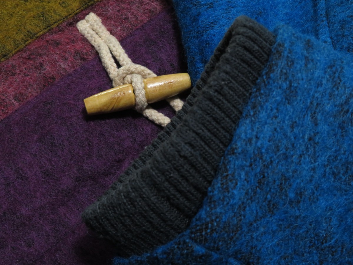  multicolor *③ size [GO SLOW CARAVAN/go- slow Caravan ]k Lazy color / wool jacket ( wool 50%/ poly- 50%) duffle coat *