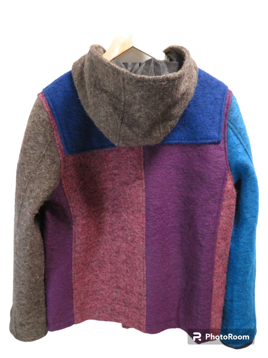  multicolor *③ size [GO SLOW CARAVAN/go- slow Caravan ]k Lazy color / wool jacket ( wool 50%/ poly- 50%) duffle coat *