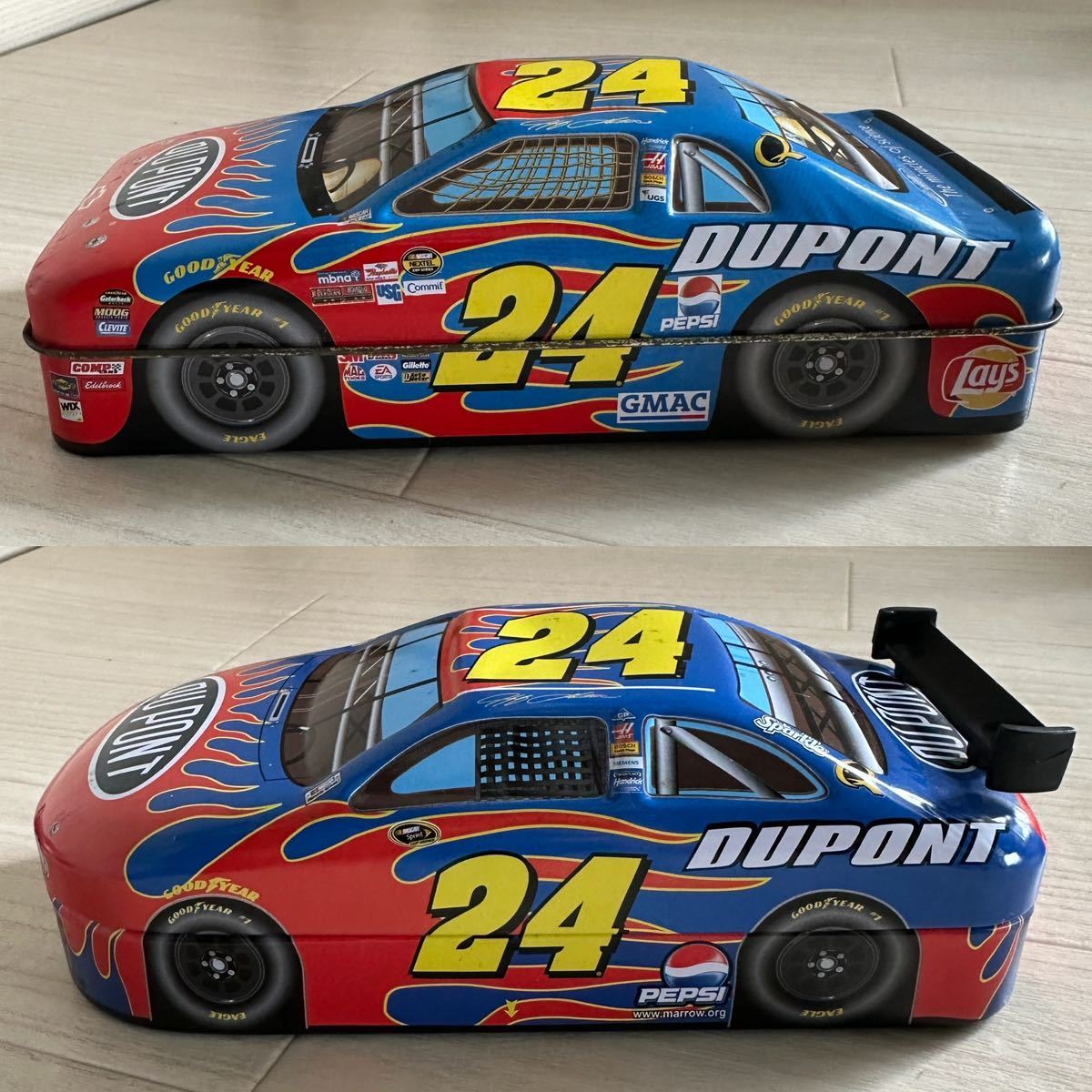 【A0147】 ◎当時物◎NASCAR #24 チョコレートボックス？ DUPOINT ジェフ・ゴードン レアコレクターグッズ缶 計2個セット_画像1