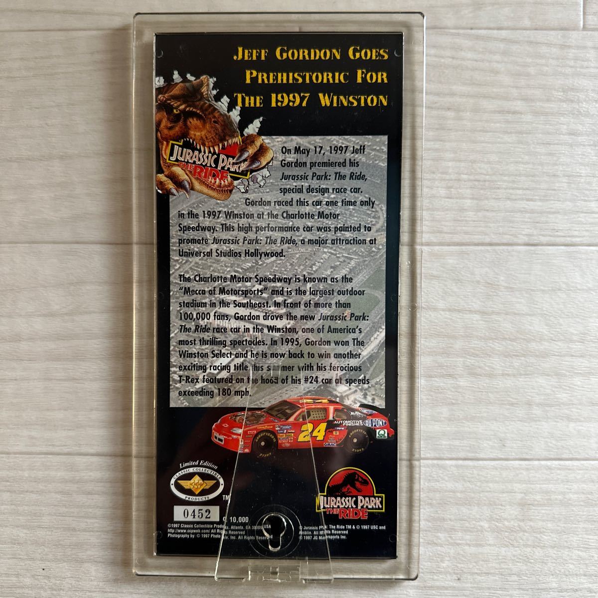 【A0164-35】◎1997 Jeff Gordon Winston select NASCAR ジュラシックパークカー記念チケット？◎_画像5