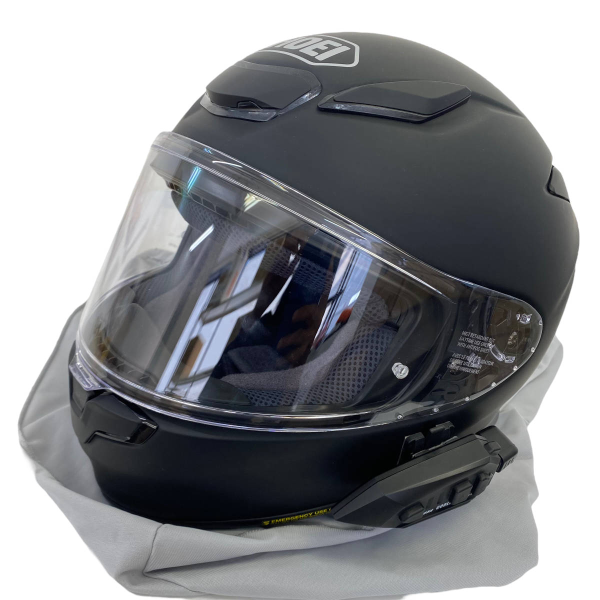 【美品】 SHOEI ショウエイ フルフェイスヘルメット Z-8 インカム（デイトナeasy talk3）付き ※動作確認済み 黒系 Lサイズ　5713-100_画像1