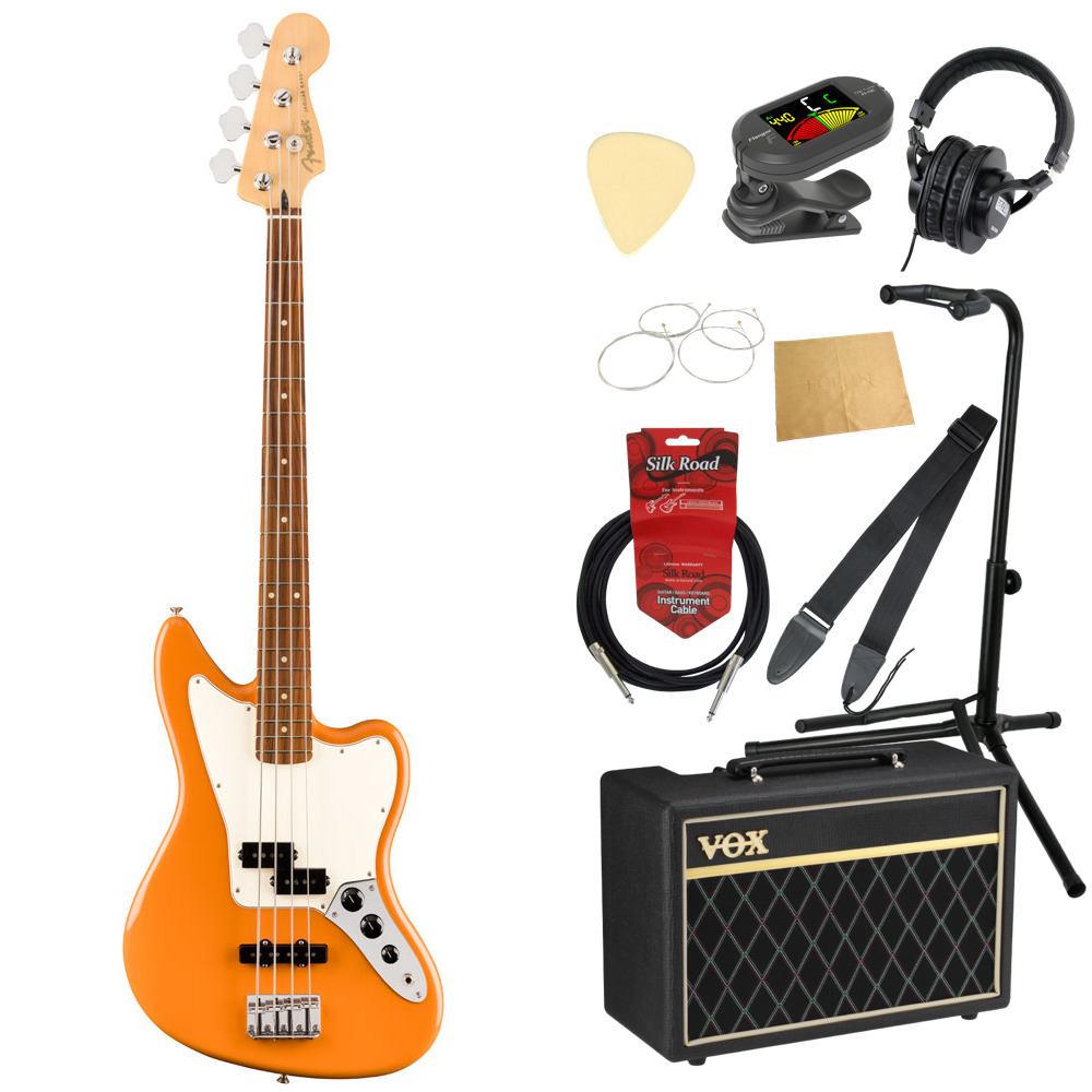 フェンダー Fender Player Jaguar Bass PF Capri Orange エレキベース VOXアンプ付き 入門10点 初心者セット
