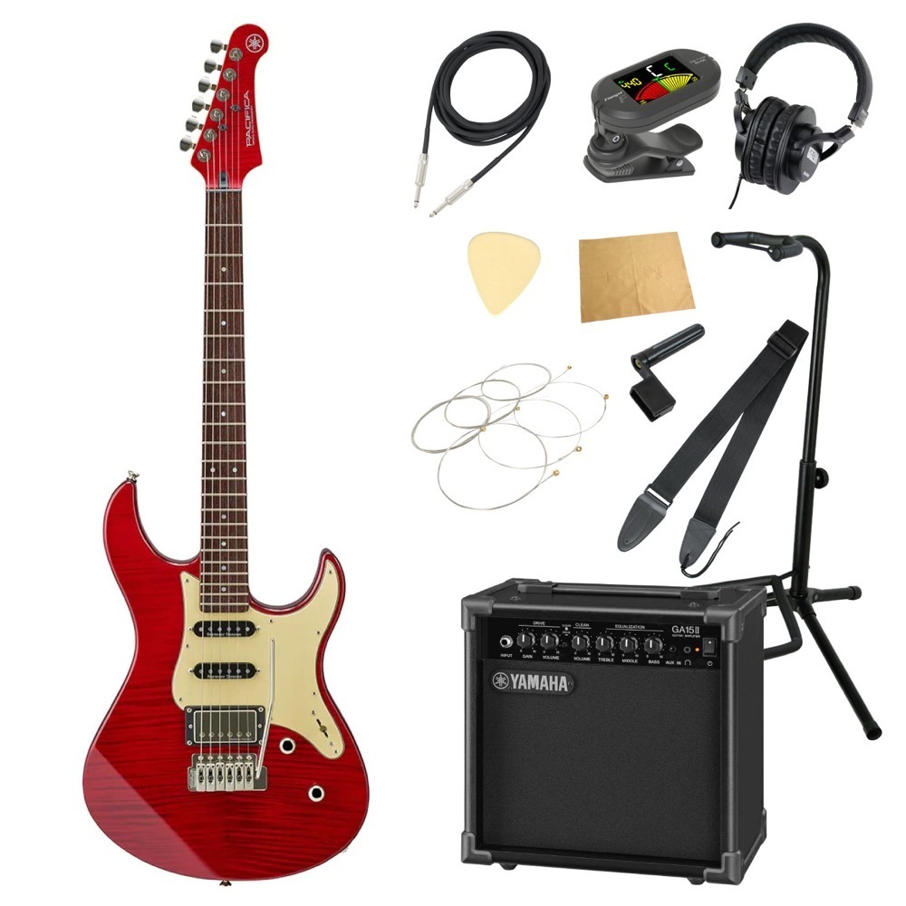 ヤマハ YAMAHA PACIFICA612V II FMX FRD パシフィカ GA15IIアンプ付き 入門11点 エレキギター初心者セット_画像1