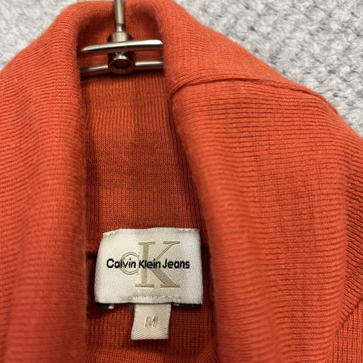 100円スタート♪ （20）Calvin Klein jeans カルバンクラインジーンズ　インナーニットベスト　サイズM　タートルネック　ウール　オレンジ_画像3