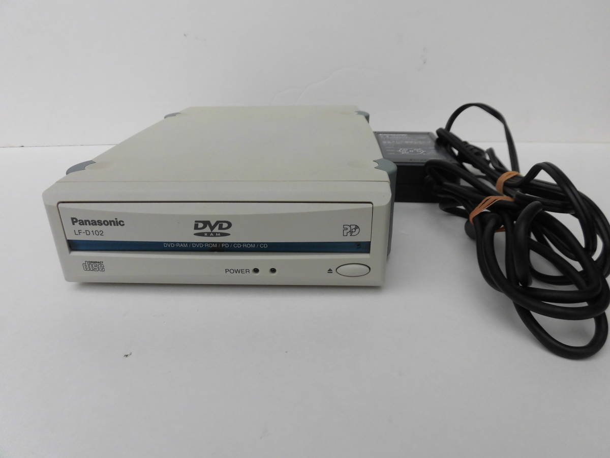 Panasonic made SCSI attached outside DVD-RAM Drive LF-D102J ( used DVD-RAM1 sheets,PD1 sheets, Terminator,AC adaptor etc. attached )