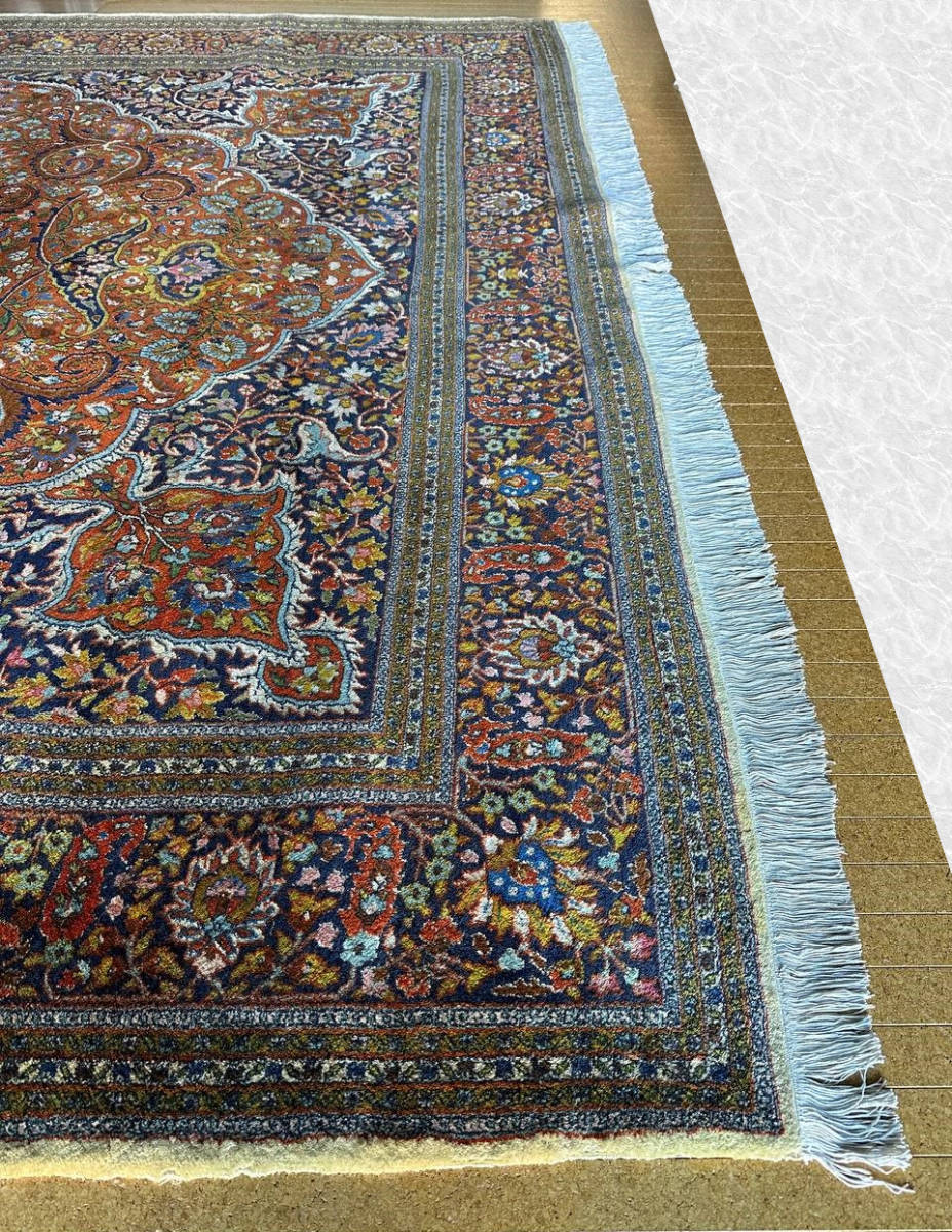 380×280】ウール&シルク☆インド産絨毯・カーペット□3429-180 380×280】ウール&シルク☆インド産絨毯・カーペット□3429-180