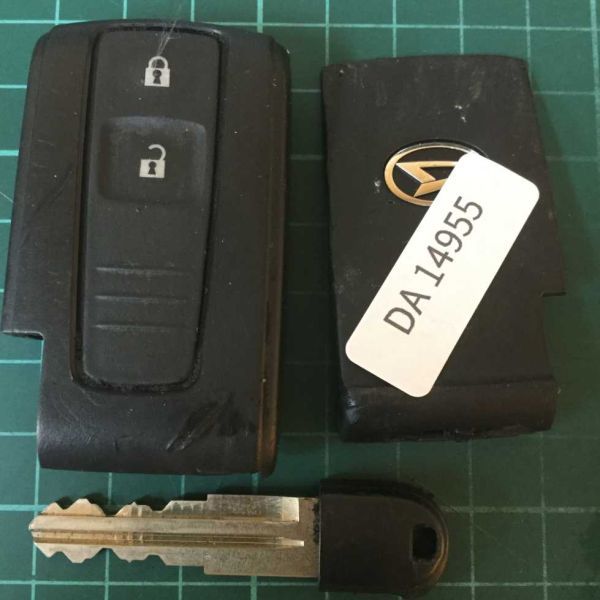 DA14955点灯 周波数OK 黒 L0428 C刻印 ダイハツ 純正 スマートキー 2ボタン ムーヴ L175S タント L375S ココア ソニカ ミラ等 キーレス_画像2