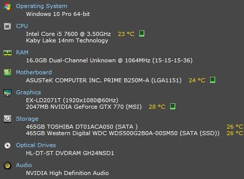 送料無料、ゲーミングPC、i5-7600、GTX 770 、SSD 512GB、HDD 512GB、メモリ16GB、フルセット！、中古良品、ジャンク扱い、超お買い得！_PCの諸元です。参考ください。