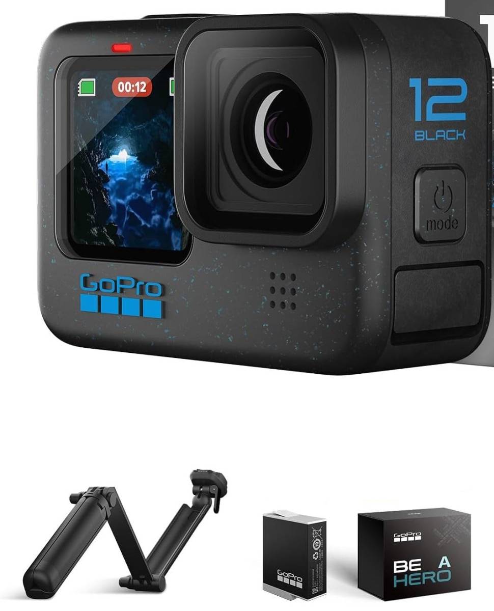 即決■GoPro HERO12 Black + 予備Enduroバッテリー + 3Way 2.0グリップ ゴープロ ごーぷろ アクションカメラ