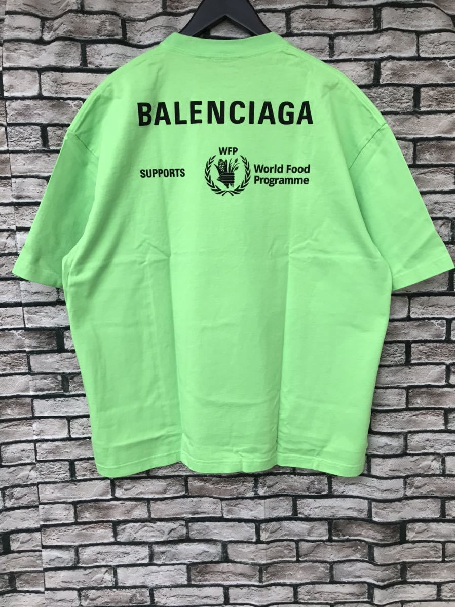 極美品★BALENCIAGA バレンシアガ★612966 THV84 4162 2020 World Food Programme WFPロゴプリントクルーネックTシャツ_画像2