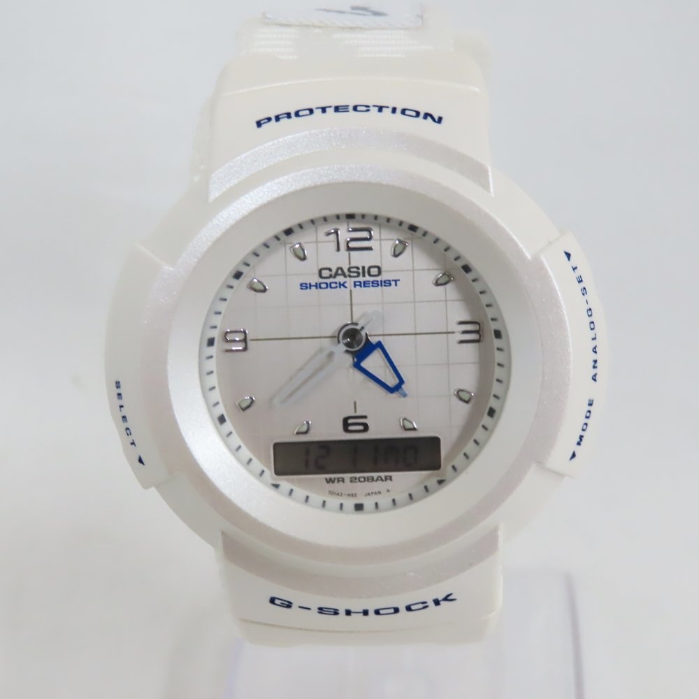 Ts773983 カシオ 腕時計 G-SHOCK AW-599 ナイロンベルト ホワイト文字盤 メンズ CASIO 中古_画像2