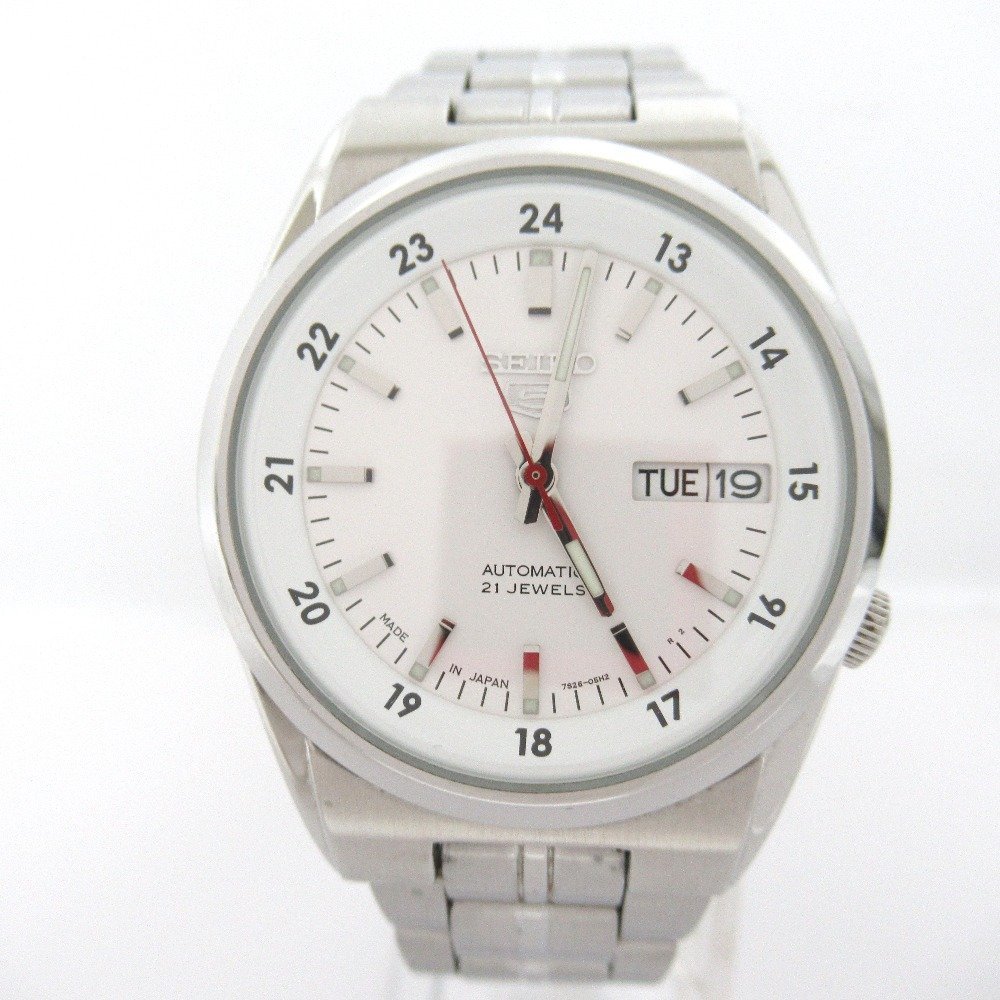 Ot237691 セイコー　SEIKO　セイコー5　腕時計　自動巻き　白文字盤　7S26-02C0 中古_画像1