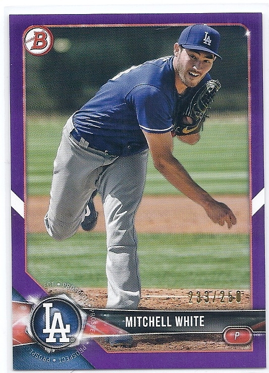 2018 Bowman Draft Mitchell White Purple /250の画像1