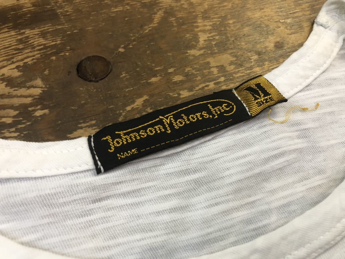 USA製 TOYS McCOY Johnson Motors Inc T-SHIRT プリント Tシャツ ホワイト ジョンソンモータース カットソー size Mの画像4