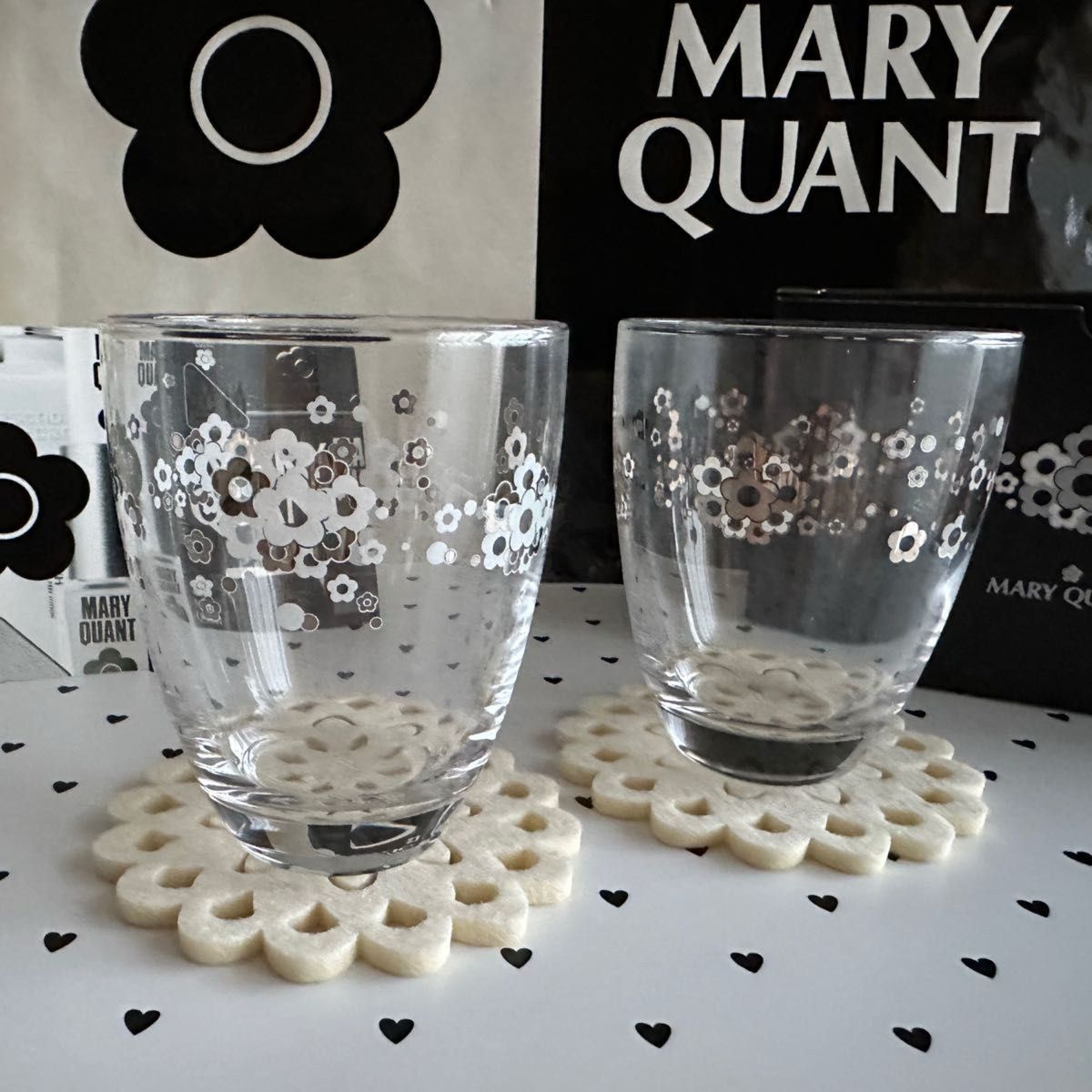 MARY QUANT ・ペアグラス・マリークワントノベルティ・新品未使用　レトロ