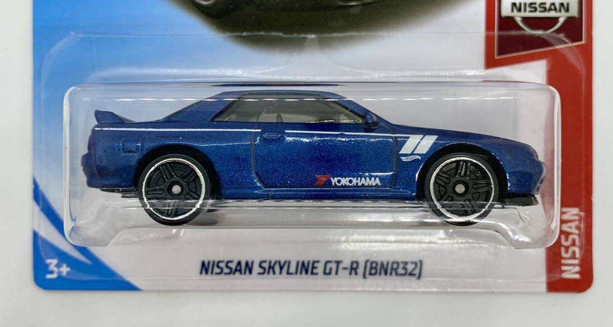 137//ホットウィール Hot Wheels NISSAN SKYLINE GT-R (BNR32) ブルー 日産 ニッサン スカイライン ヨコハマタイヤ_画像1