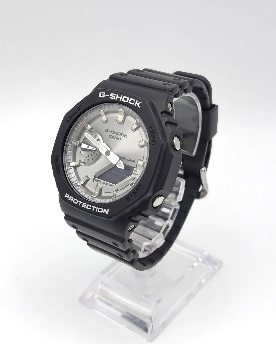 CASIO カシオ G-SHOCK ジーショック GA-2100SB-1AJF シルバー文字盤 ブラック 薄型 カシオーク 海外モデル【4998】_画像2