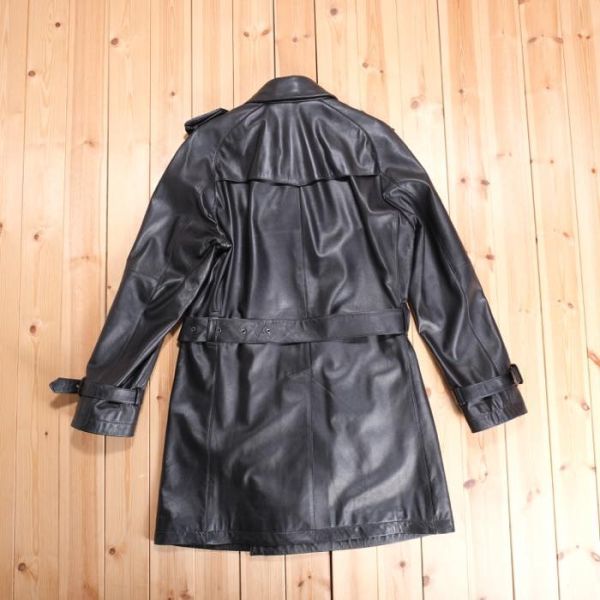 希少！お買い得◆BURBERRY BLACK LABEL◆バーバリーブラックレーベル◆メンズ　男性用　羊革　レザーコート　[M] ブラック br07015102_画像5