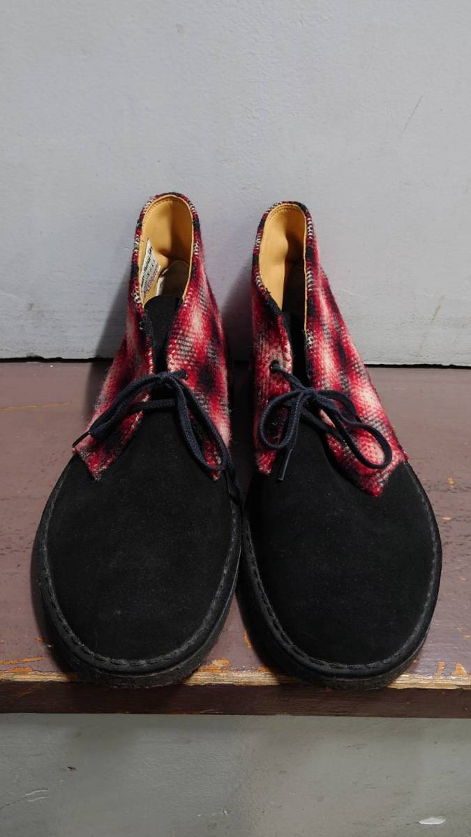 Clarks “Woolrich MADE IN USA Fabric” デザート ブーツ GB9 27.5cm スウェードレザー×ウールフランネル クラークス ウールリッチ_画像2