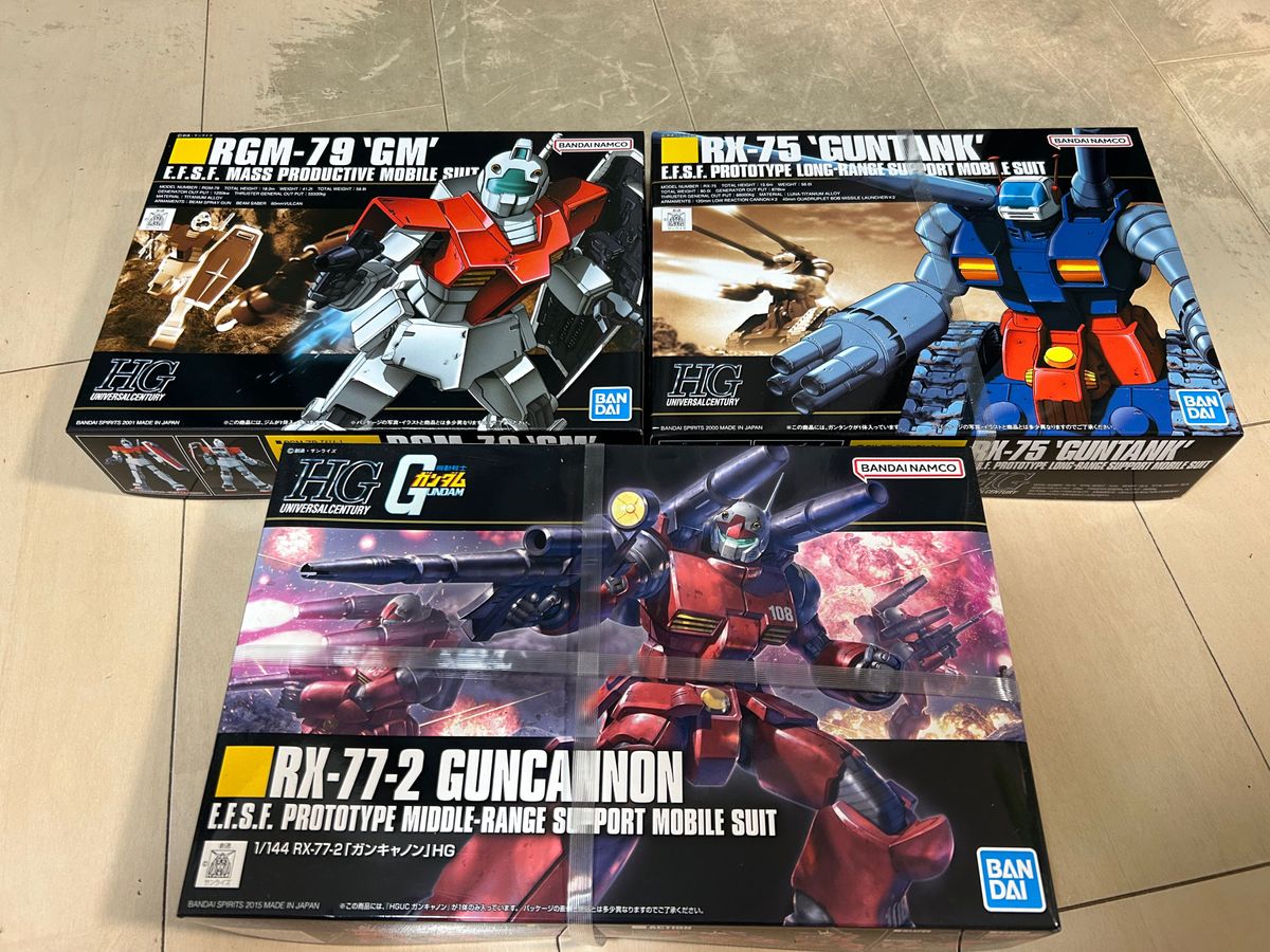 ガンプラ 未組立 HGUC1/144 ジム ガンキャノン ガンタンク 3点 ガンプラ 未組立 HGUC1/144 ジム ガンキャノン ガンタンク 3点