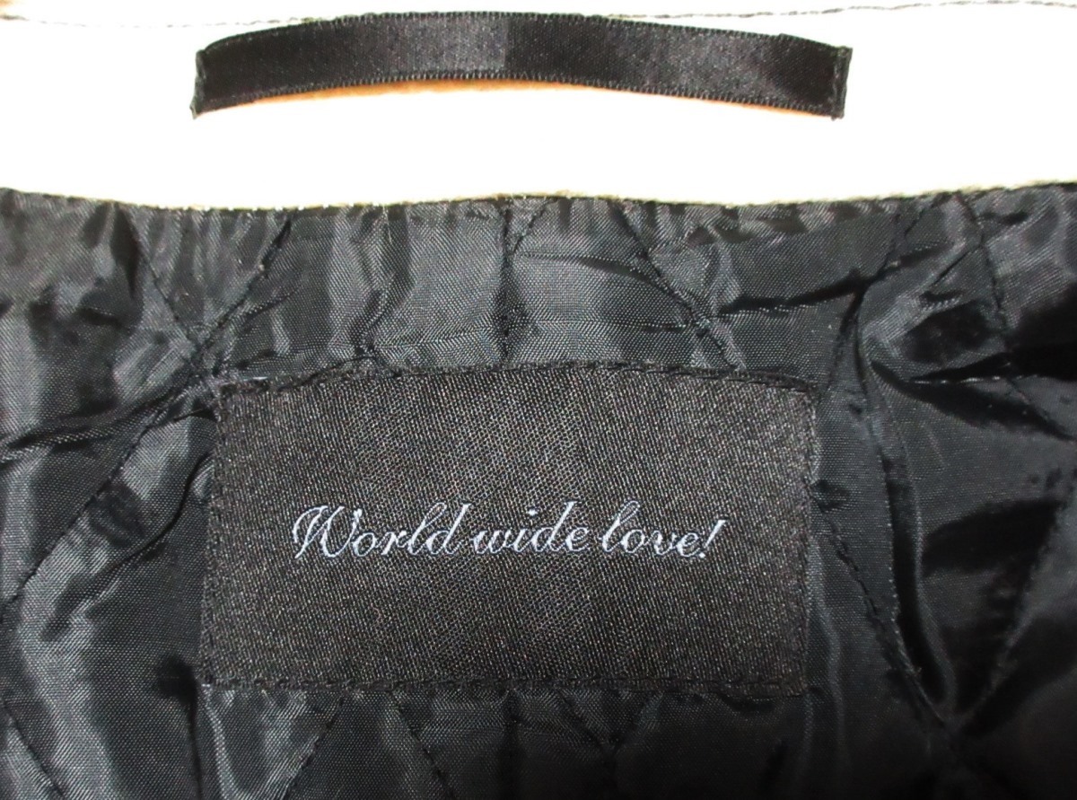  World Wide Love WORLD WIDE LOVE badge pea coat wool melt n pea coat 