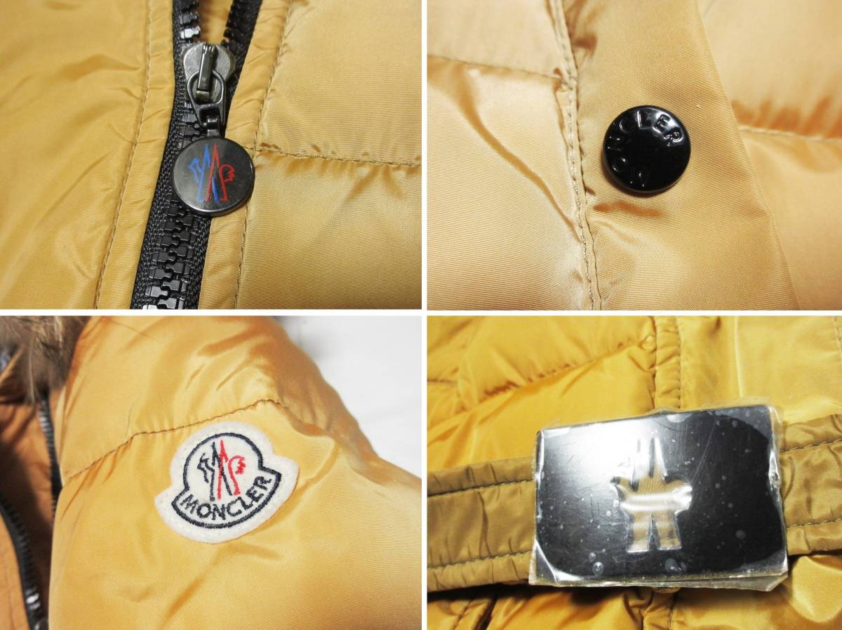 定価15万9,600円 モンクレール MONCLER 正規品 MESS ファー ベルト ダウンジャケット ブルゾン_画像4