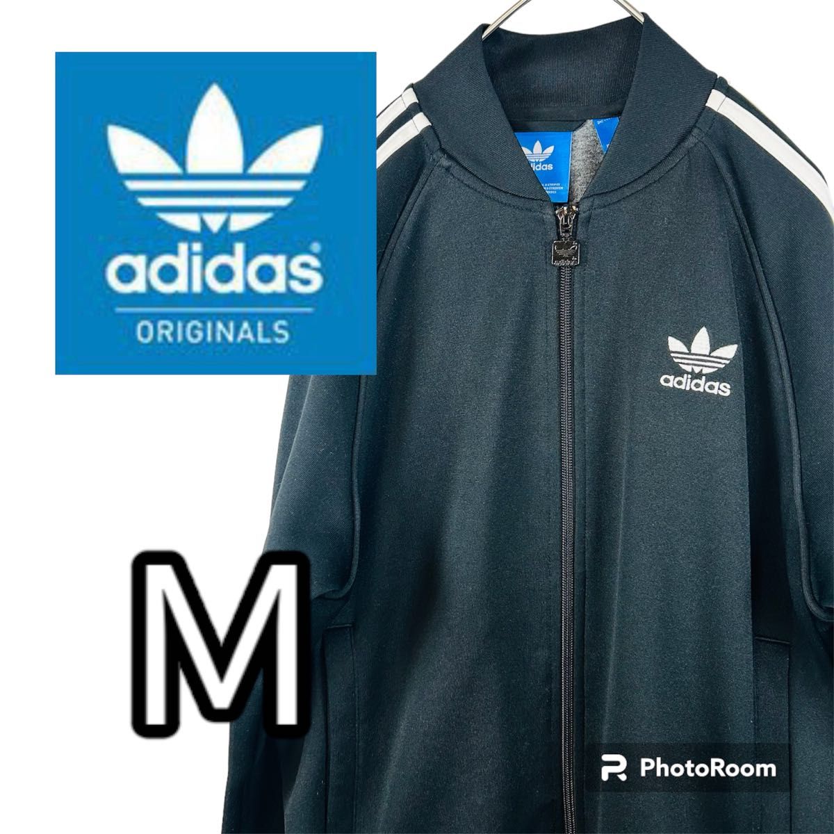 アディダス　オリジナルス　 トラックジャケット トレフォイルロゴ 黒　 adidas ジャージ　