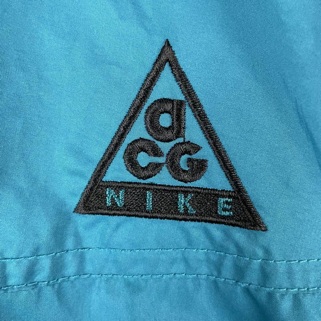 超激レア 90s NIKE ACG ハーフジップ ナイロン プルオーバー 青緑