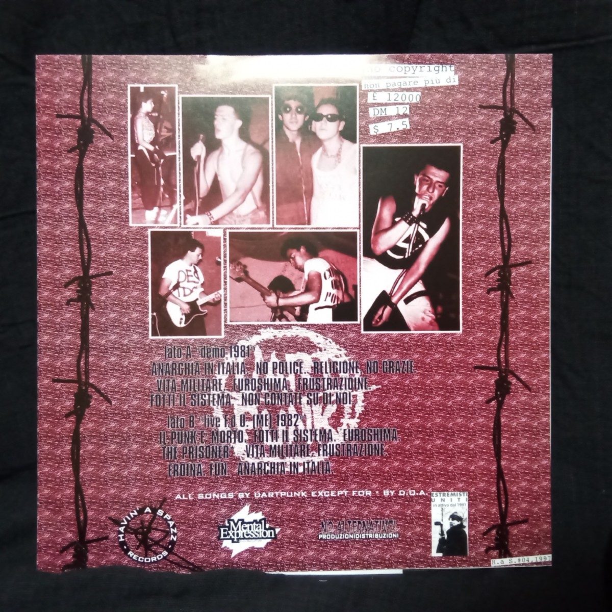 【カラー盤】　UART PUNK　「DEMO'81 ＋ LIVE’82」　LPレコード　パンク_画像2