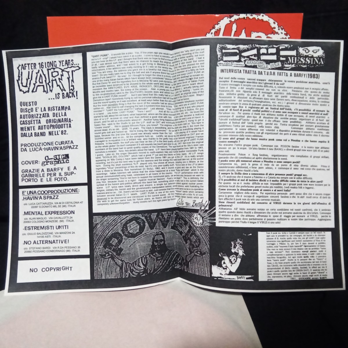 【カラー盤】　UART PUNK　「DEMO'81 ＋ LIVE’82」　LPレコード　パンク_画像4
