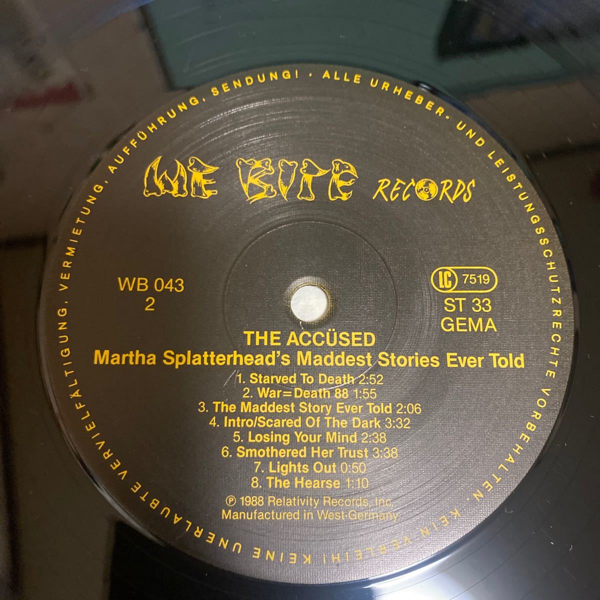 THE ACCUSED 「Martha Splatterhead's Maddest Stories Ever Told」 WB043 1988年 西ドイツ盤 レコード LP_画像6