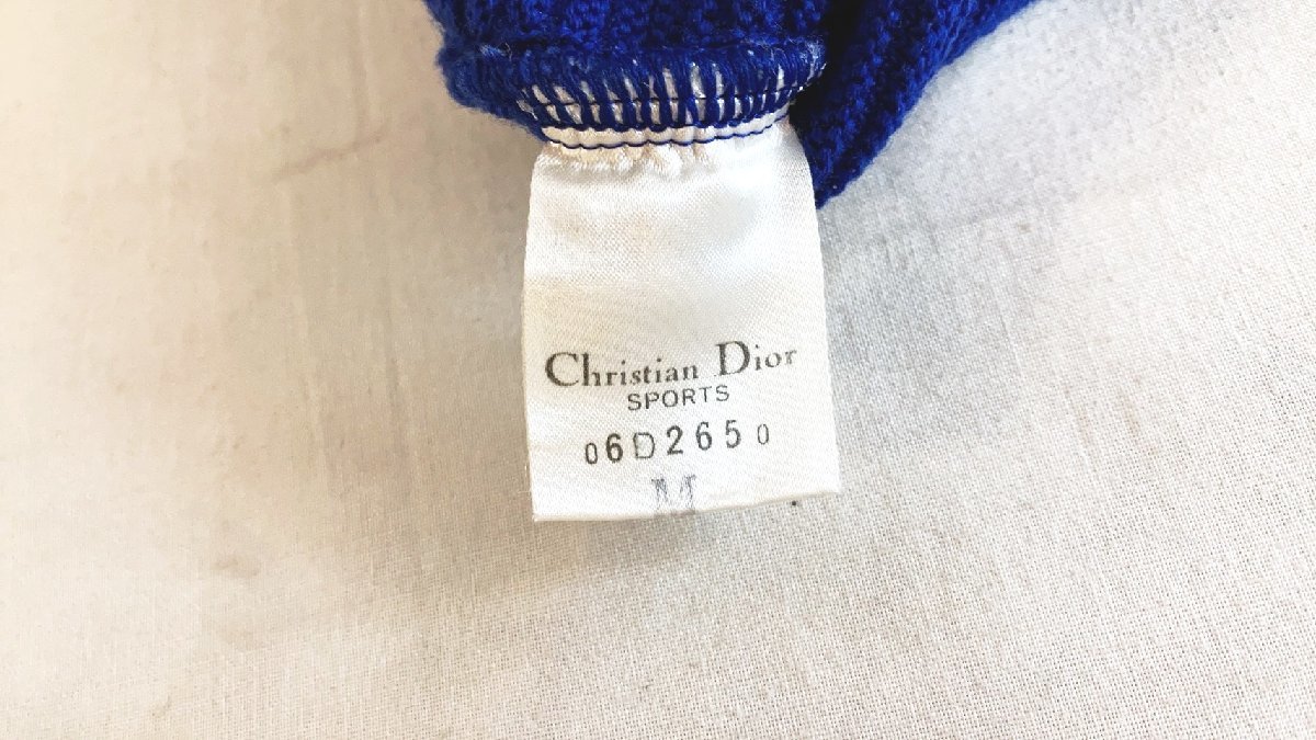 古着 レディース Christian Dior SPORTS クリスチャンディオール スポーツ ロイヤルブルー系 Vネック 長袖セーター サイズM LM-7 20231211_画像5