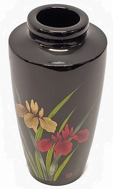 花器　花柄　黒色　インテリア　花瓶　生活雑貨　ER-8 値下げ_画像1